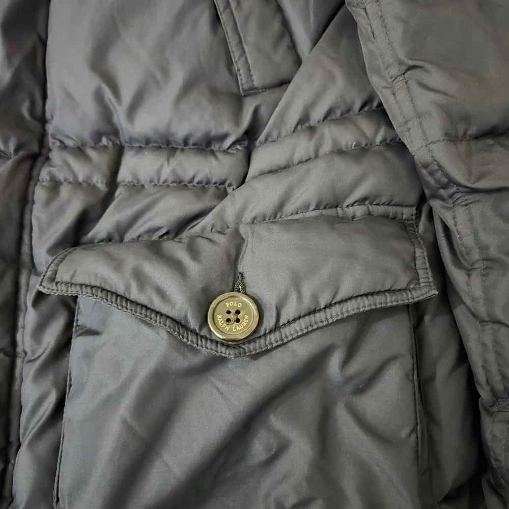 Polo Ralph Lauren Puffer Down Parka Long Jacket Size L 14-16 Youth Navy